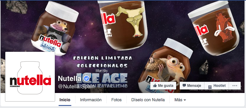 página de Facebook Nutella