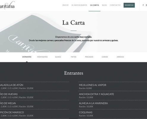 Diseño web Restaurante Lantana