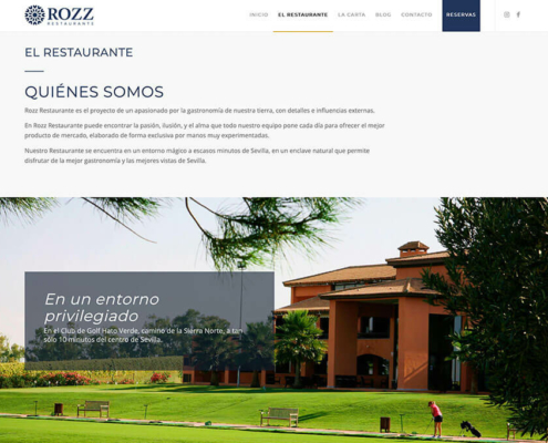 Diseño web Rozz Restaurante
